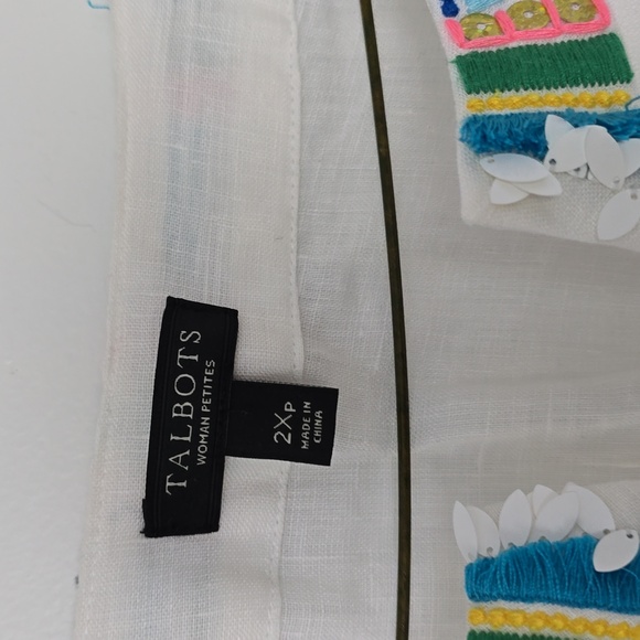 NWOT Talbots Fish embellish Tunic blouse - Picture 6 of 8